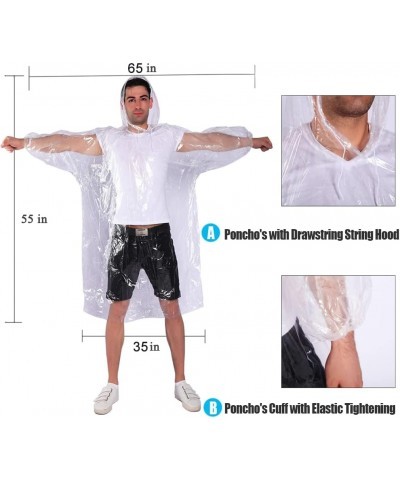 Rain Ponchos,with Drawstring Hood （10 Pack） Emergency Disposable Rain Ponchos Family Pack for Adults,Clear 5 Pack-clear $10.9...