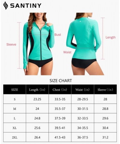 Women's Rash Guard Zipper Pockets UPF50+ Sun Protection Long Sleeve Swimsuit Top Zip Front Swim Shirt for Women Black Dark Gr...