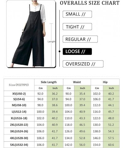 Women Casual Loose Long Bib Pants Wide Leg Jumpsuits Baggy Cotton Rompers Overalls with Pockets PZZ A-hemp-split Wide Leg $19...