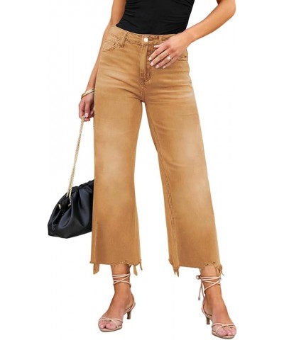 High Waisted Flare Jeans for Women Casual Bell Bottom Denim Pants Burnt Orange $20.21 Jeans