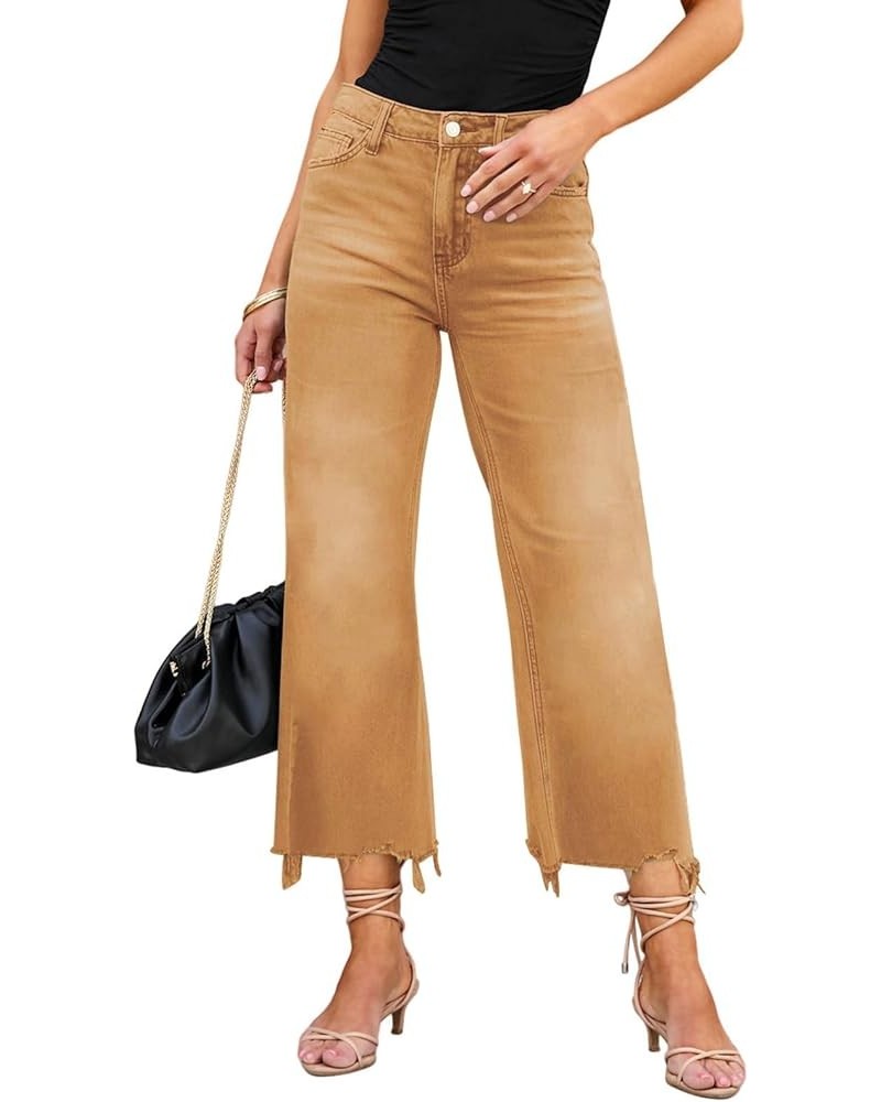 High Waisted Flare Jeans for Women Casual Bell Bottom Denim Pants Burnt Orange $20.21 Jeans