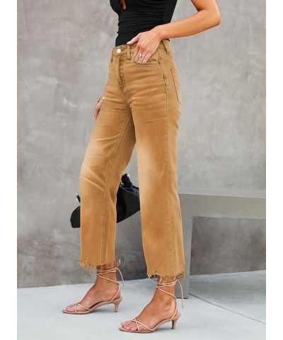 High Waisted Flare Jeans for Women Casual Bell Bottom Denim Pants Burnt Orange $20.21 Jeans