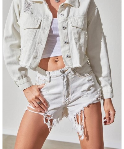 Women¡¯s High Waist Denim Shorts Frayed Raw Hem Ripped Distressed Jean Shorts 12105 $10.00 Shorts