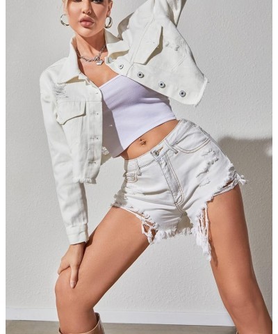 Women¡¯s High Waist Denim Shorts Frayed Raw Hem Ripped Distressed Jean Shorts 12105 $10.00 Shorts