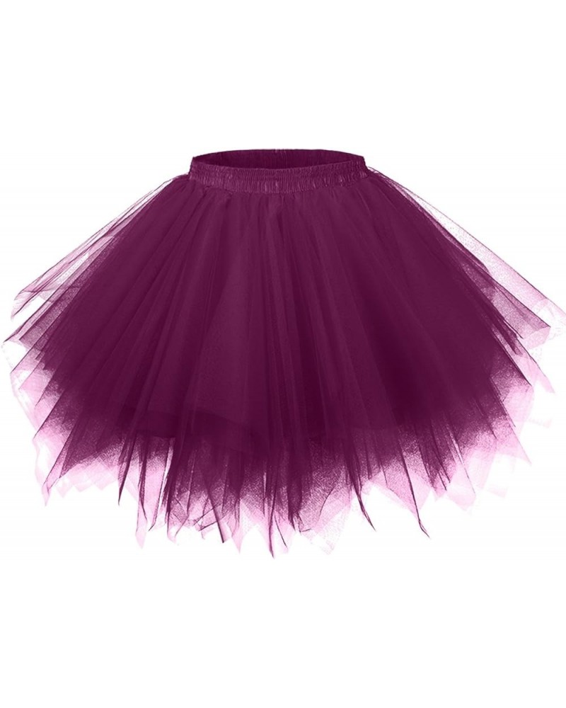 Women's 1950s Vintage Petticoats Bubble Tutu Dance Half Slip Skirt Grape $18.47 Skirts