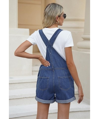 Women's Denim Shortalls Casual Adjustable Straps High Waist Bib Jeans Overalls Shorts Romper with Pockets A - Blue $19.74 Ove...