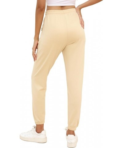 Cinch Bottom Sweatpants for Womens High Waisted Drawstring Jogger Pants with Zippered Pockets Khaki $9.89 Activewear