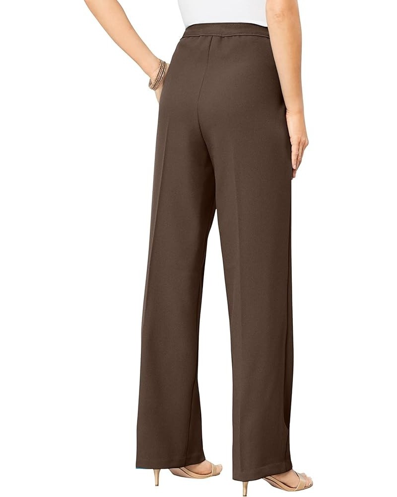 Women's Plus Size Wide-Leg Bend Over Pant Chocolate $23.54 Pants