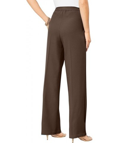 Women's Plus Size Wide-Leg Bend Over Pant Chocolate $23.54 Pants