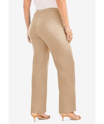 Women's Plus Size Wide-Leg Bend Over Pant Chocolate $23.54 Pants