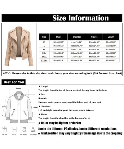 Leather Jacket for Women Zip Leather Motorcycle Jacket Plus Size Faux Leather Tops Lightweight Short Coat 03-ginger $11.49 Coats