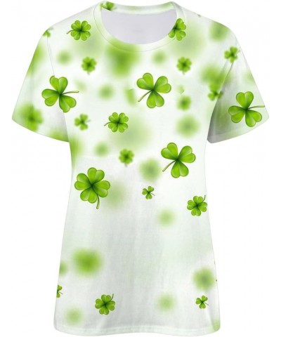 Womens Fashion Happy St. Patrick's Day Tops Graphic Casual Shamrock Irish Sexy Night Out Clover Blouses Crew Neck Mint Green ...