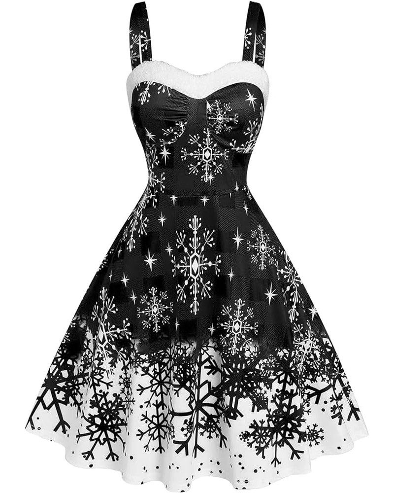 Plus Size Womens Vintage Dress Christmas Long Sleeve High Low Dresses Cocktail Holiday Party Dress Cosplay Outfits B13-black ...