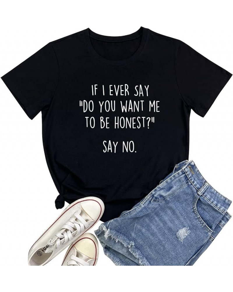 Women Funny Graphic T-Shirts Cute Tees Black $11.39 Tops