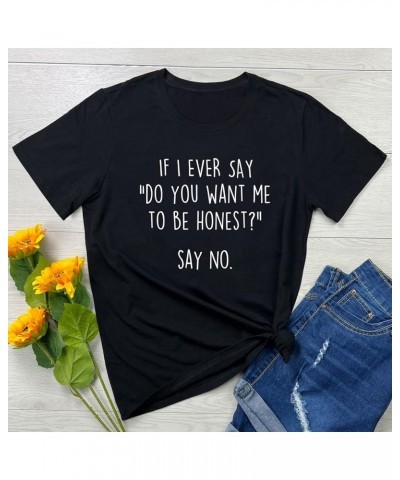 Women Funny Graphic T-Shirts Cute Tees Black $11.39 Tops