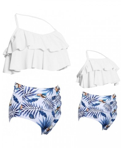 Mother Daughter Swimwear Family Matching Girls Swimsuit Women Bikini Set White Coconut $10.58 Swimsuits