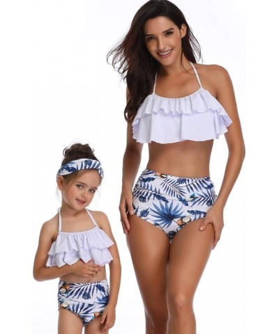 Mother Daughter Swimwear Family Matching Girls Swimsuit Women Bikini Set White Coconut $10.58 Swimsuits