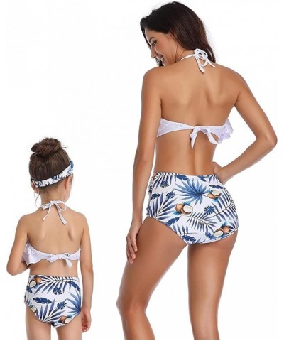 Mother Daughter Swimwear Family Matching Girls Swimsuit Women Bikini Set White Coconut $10.58 Swimsuits