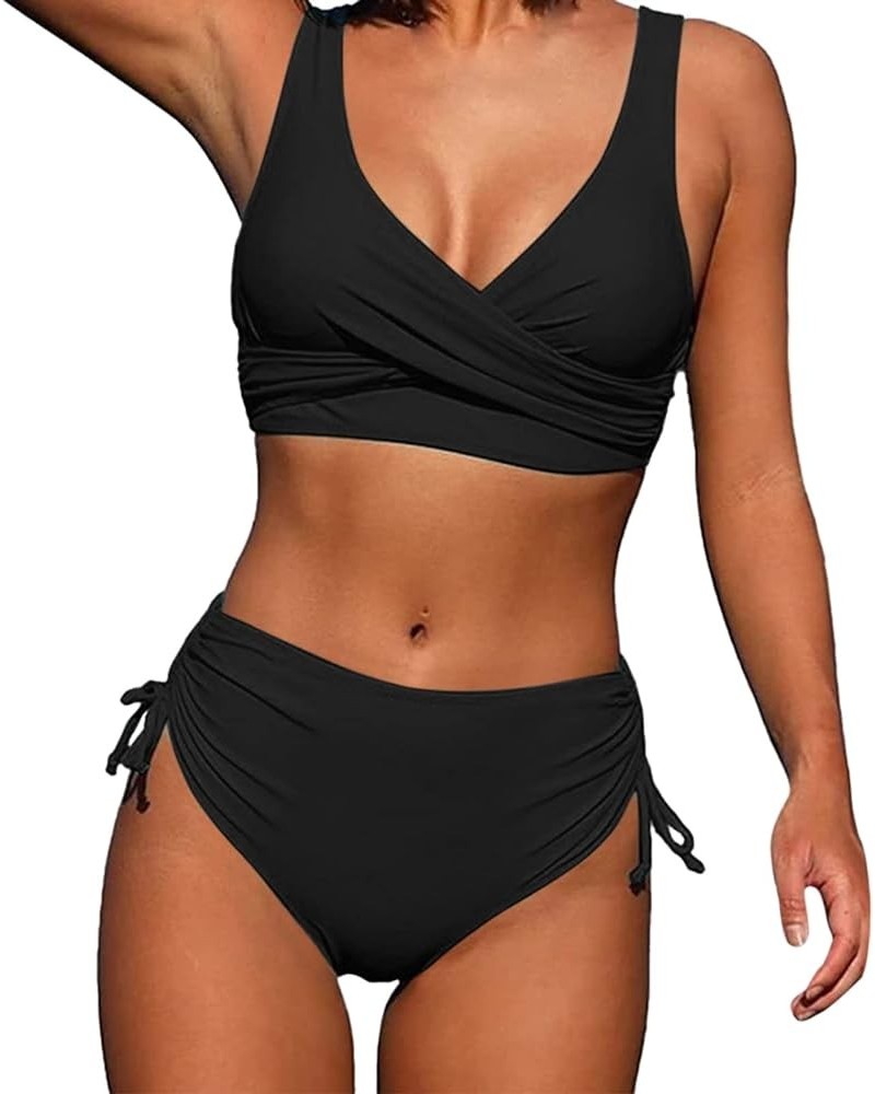 Womens Bikini Sets Swimsuits Push Up Tummy Control Modest Two 2 Piece Tankini 2024 Girls Sexy High Waisted Swimwear Beachwear...