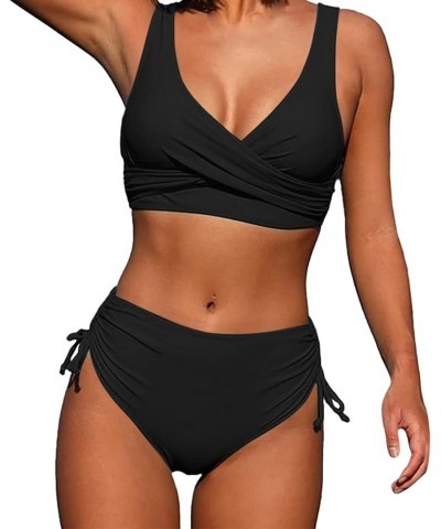 Womens Bikini Sets Swimsuits Push Up Tummy Control Modest Two 2 Piece Tankini 2024 Girls Sexy High Waisted Swimwear Beachwear...