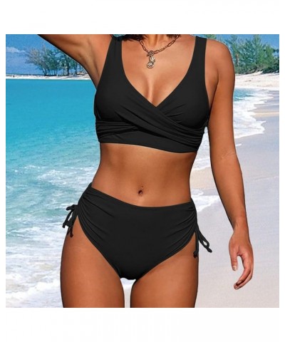 Womens Bikini Sets Swimsuits Push Up Tummy Control Modest Two 2 Piece Tankini 2024 Girls Sexy High Waisted Swimwear Beachwear...