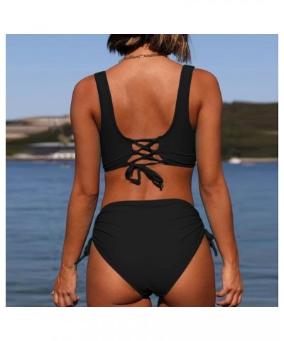 Womens Bikini Sets Swimsuits Push Up Tummy Control Modest Two 2 Piece Tankini 2024 Girls Sexy High Waisted Swimwear Beachwear...