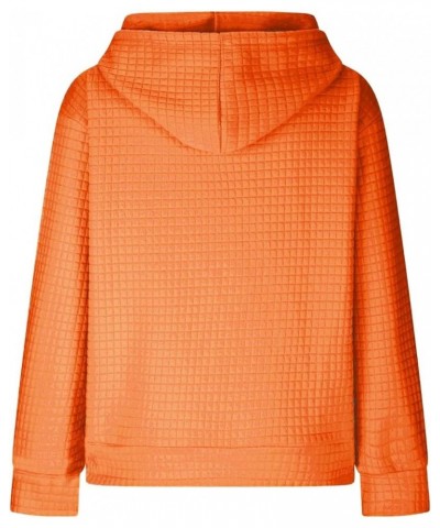 Women's Quilted Pattern Sweatshirt Hoodies Lightweight Crewneck / 1/4 Zip Long Sleeve Ladies Thermal Casual Jacket C-orange $...