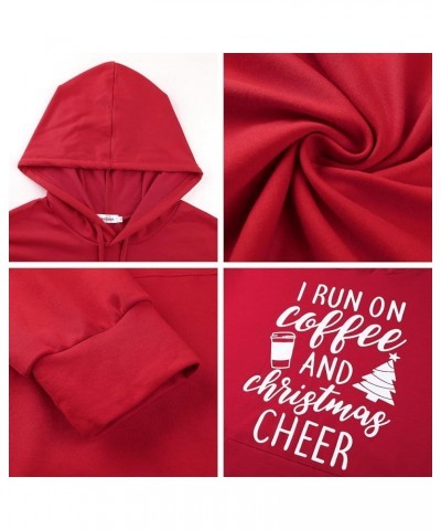 Women Halloween Christmas Hoodies Dress Casual Long Sleeve Oversized Sweatshirts Dress with Pocket Coffee- Red $13.86 Hoodies...