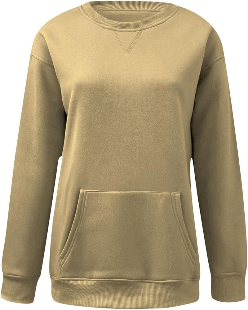 Gradient Color Sweatshirt for Women Long Sleeve Crew Neck Casual Loose Pullover Date Walking Loose Hoodie Tops C-khaki $9.62 ...