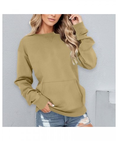 Gradient Color Sweatshirt for Women Long Sleeve Crew Neck Casual Loose Pullover Date Walking Loose Hoodie Tops C-khaki $9.62 ...