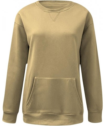 Gradient Color Sweatshirt for Women Long Sleeve Crew Neck Casual Loose Pullover Date Walking Loose Hoodie Tops C-khaki $9.62 ...