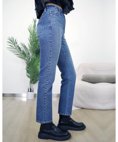 Women Ripped High Waisted Jeans Frayed Raw Hem Regular Fit Boyfriend Distressed Denim Pants with Hole Indigo $24.74 Jeans