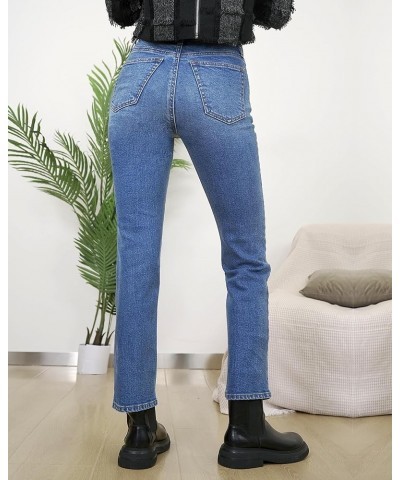 Women Ripped High Waisted Jeans Frayed Raw Hem Regular Fit Boyfriend Distressed Denim Pants with Hole Indigo $24.74 Jeans