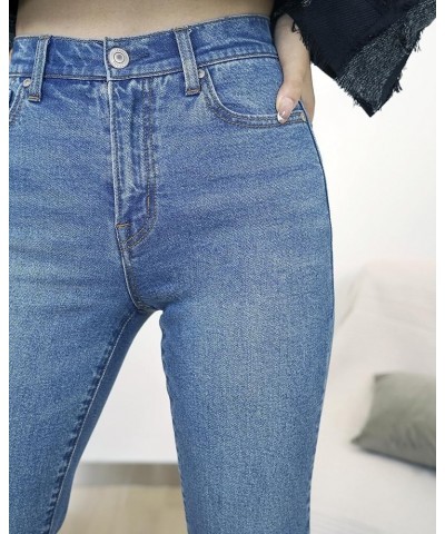 Women Ripped High Waisted Jeans Frayed Raw Hem Regular Fit Boyfriend Distressed Denim Pants with Hole Indigo $24.74 Jeans