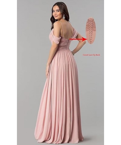 Women's Off Shoulder Bridesmaid Dresses Floor Length with Pockets A Line Chiffon Formal Dress Pleated Teal $29.89 Dresses