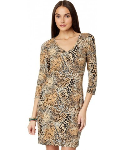 Womens Tessa 3/4 Sleeve V-Neck Dress Rattan Walk on the Wild Side $39.27 Dresses