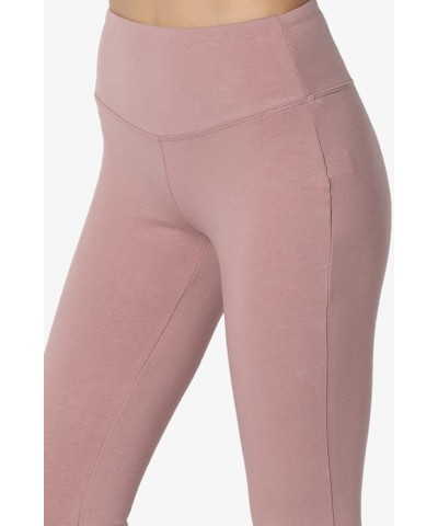 S~3X Wide Waistband Cotton Full Length Ankle Leggings for Everyday Light Rose $9.20 Leggings