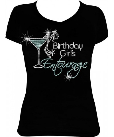 Birthday Girl's Entourage Martini Bling Rhinestone Shirt BD39 Aqua Blue $15.63 T-Shirts