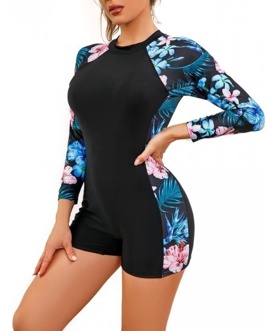 Women's Rash Guard Swimsuit Zipper One Piece Surfing Swimwear UPF 50+ Sun Protection Modest Bathing Suit Light Blue $10.94 Sw...