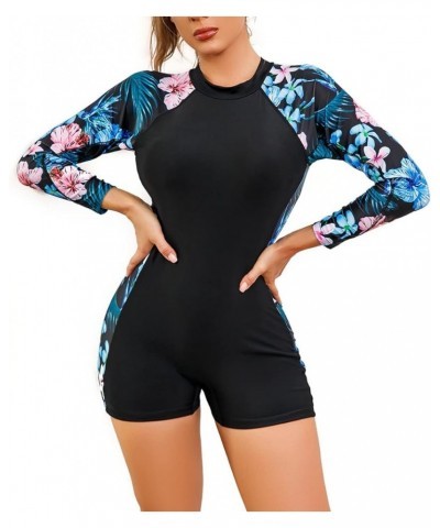 Women's Rash Guard Swimsuit Zipper One Piece Surfing Swimwear UPF 50+ Sun Protection Modest Bathing Suit Light Blue $10.94 Sw...