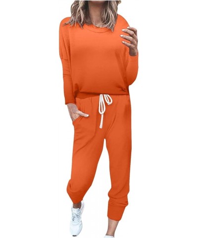 2 Piece Outfit for Women 2023 Casual Trendy Women Lounge Matching Sets Outfit Long Pant Set Sweatsuits Tracksuits A4-orange $...