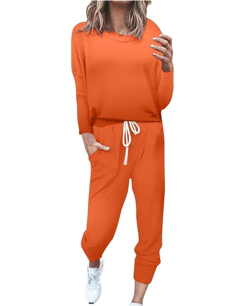 2 Piece Outfit for Women 2023 Casual Trendy Women Lounge Matching Sets Outfit Long Pant Set Sweatsuits Tracksuits A4-orange $...