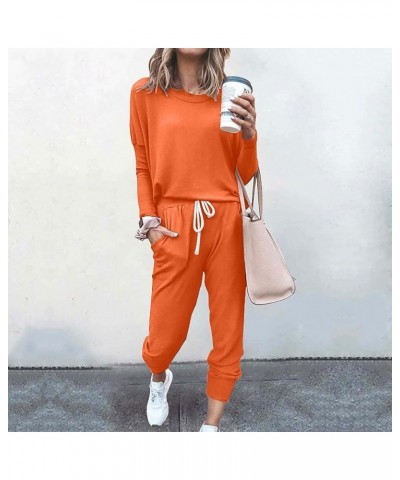 2 Piece Outfit for Women 2023 Casual Trendy Women Lounge Matching Sets Outfit Long Pant Set Sweatsuits Tracksuits A4-orange $...