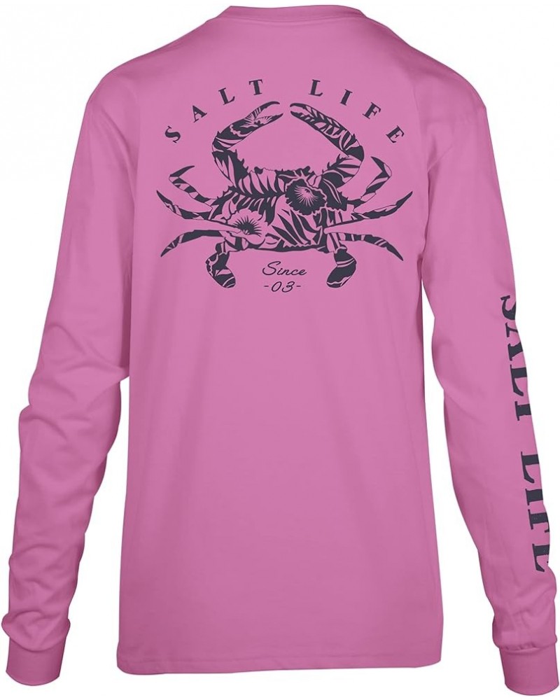 womens Crab Tropics Long Sleeve Tee Fuchsia $13.04 Activewear