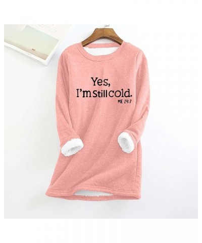 Fleece Sweatshirts for Women Sherpa Lined Crewneck Sport Sweatshirt Comfy Long Sleeve Pullover Winter Thicken Tops 02 Orange ...