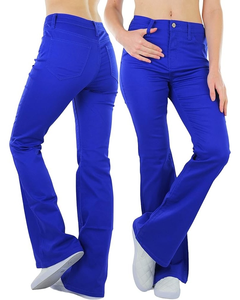 Women's Elastic Skinny Pull On Jeggings w/Zipper & Pockets High Waist Bootcut Denim - Bright Blue $10.37 Leggings