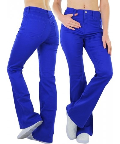 Women's Elastic Skinny Pull On Jeggings w/Zipper & Pockets High Waist Bootcut Denim - Bright Blue $10.37 Leggings