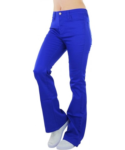 Women's Elastic Skinny Pull On Jeggings w/Zipper & Pockets High Waist Bootcut Denim - Bright Blue $10.37 Leggings