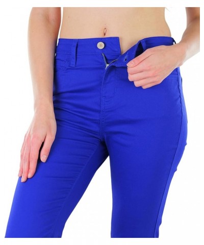 Women's Elastic Skinny Pull On Jeggings w/Zipper & Pockets High Waist Bootcut Denim - Bright Blue $10.37 Leggings