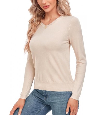 Women Summer Knit Shirt Blouse V Neck Short Sleeve Pullover Sweater Tops 439apricot $12.30 Sweaters